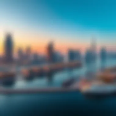 Dubai Jaddaf Skyline A panoramic view of Dubai Jaddaf showcasing its skyline and waterfront.