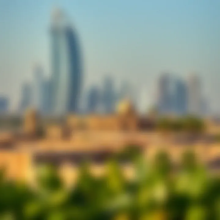 Modern skyline juxtaposed against the historical backdrop of the Old City