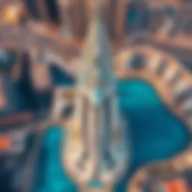 Aerial view of Dubai Sky View showcasing its unique architectural design