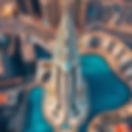Aerial view of Dubai Sky View showcasing its unique architectural design