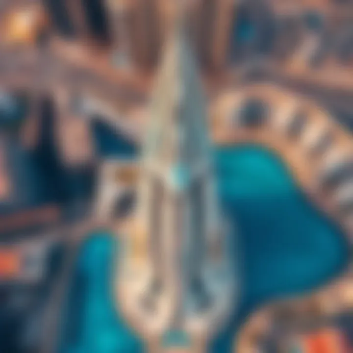 Aerial view of Dubai Sky View showcasing its unique architectural design