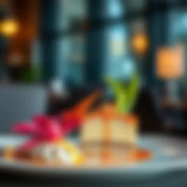 Signature Thai Dessert Plating of a signature Thai dessert with artistic flair