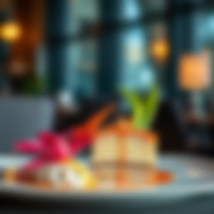 Signature Thai Dessert Plating of a signature Thai dessert with artistic flair