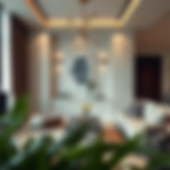 Interior of a stylish flat in Deira, featuring contemporary design elements.