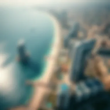 Aerial View of Coastal Developments in Dubai Aerial view of Dubai's vibrant coastal real estate developments