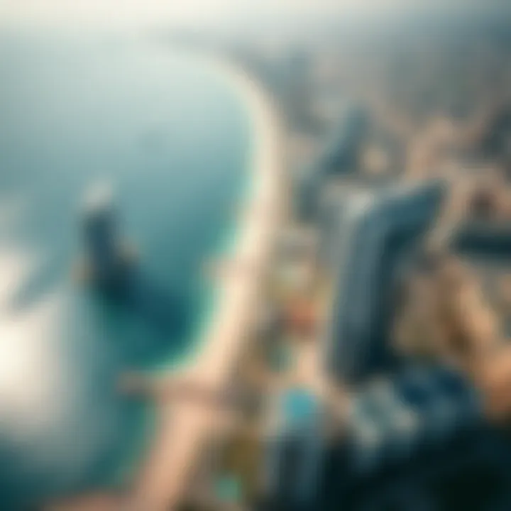 Aerial View of Coastal Developments in Dubai Aerial view of Dubai's vibrant coastal real estate developments