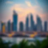 Dubai's Luxury Skyline Stunning skyline of Dubai showcasing luxury real estate