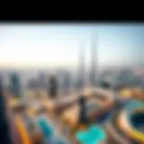 Dubai's Skyline: A Modern Architectural Marvel Aerial view of Dubai's skyline showcasing modern architecture