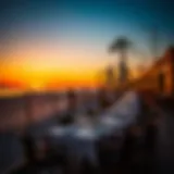 Stunning beachfront dining with vibrant sunset