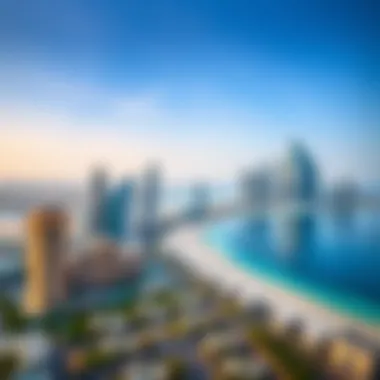 A panoramic view of Jumeirah Beach Residence showcasing its stunning beachfront and skyline.