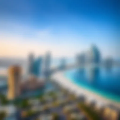 A panoramic view of Jumeirah Beach Residence showcasing its stunning beachfront and skyline.