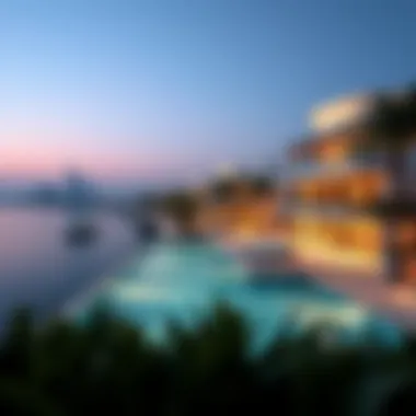 Panoramic View of Luxury Seaside Properties Panoramic view of luxury seaside properties in Dubai