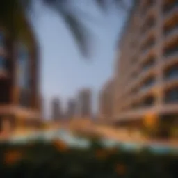 A panoramic view of Manazil Al Raffa showcasing its modern architecture.