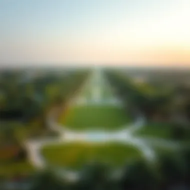 Aerial View of Masaar Park Aerial view of Masaar Park showcasing its lush greenery