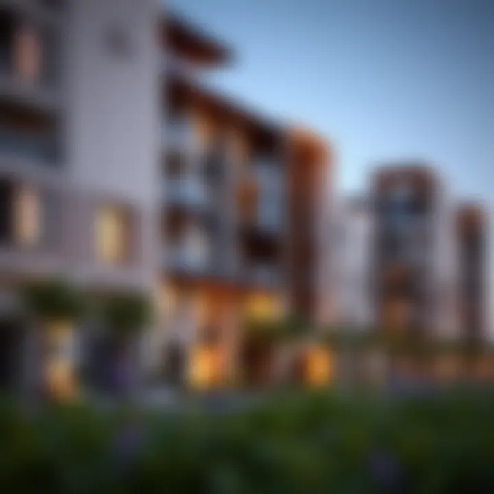 Modern residential buildings highlighting the architectural style of the area