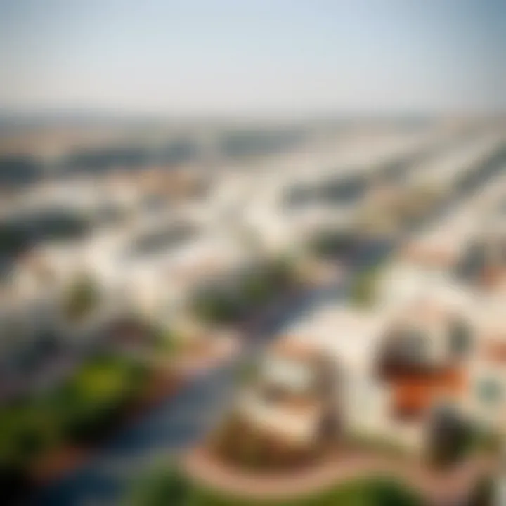 Residential Developments in Nad Al Hammar Aerial view of Nad Al Hammar showcasing residential developments