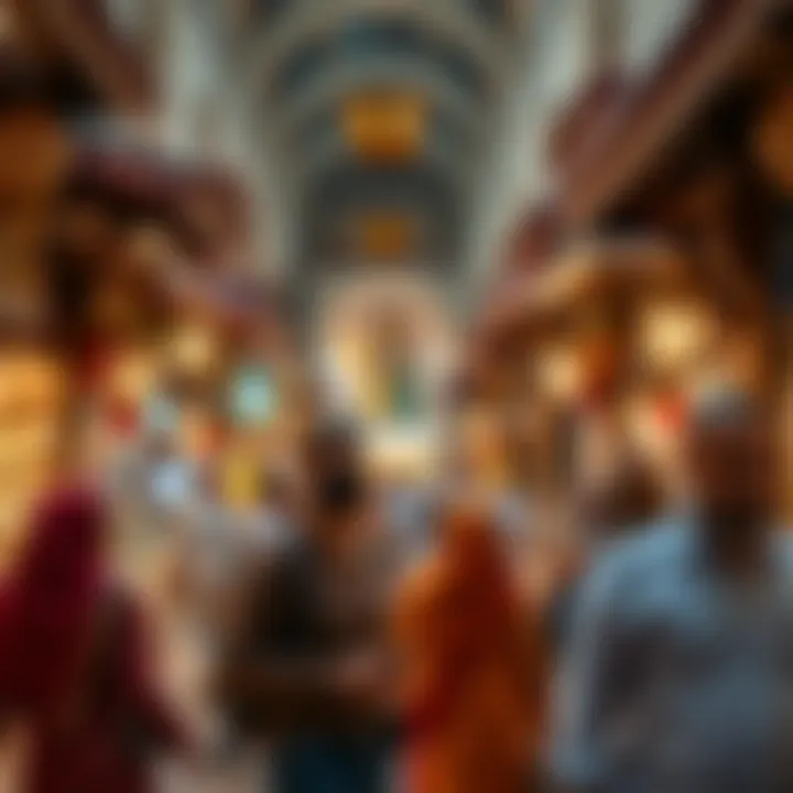 Visitors enjoying the cultural ambiance of the souk