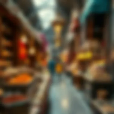 Diverse array of spices and textiles on display