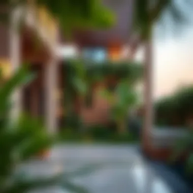 Vibrant Outdoor Space Vibrant outdoor space of a villa with lush greenery