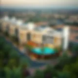 Aerial view of Park Heights 1 highlighting its modern architecture.