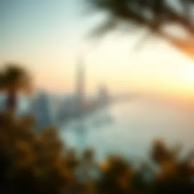 Scenic Dubai Coastline Scenic view of the Dubai coastline at sunset