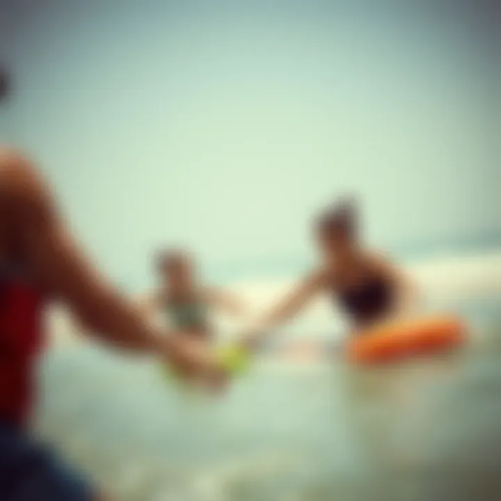 Family Water Sports Fun Family enjoying water sports at a public beach