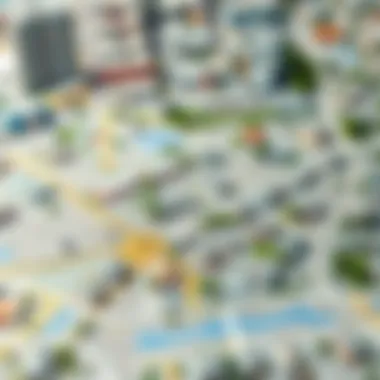 Map highlighting key neighborhoods for rental opportunities