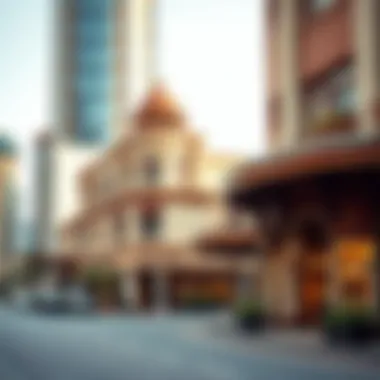 Local Amenities Near Deira City Center A street scene depicting local amenities near Deira City Center