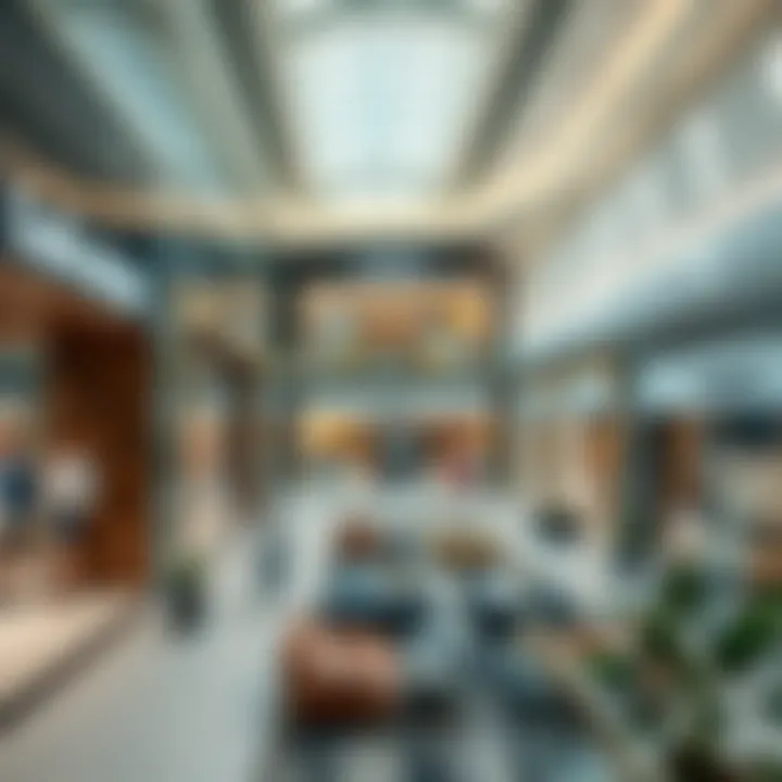 Luxurious interior of a modern mall showcasing high-end brands