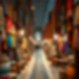 Vibrant traditional souk filled with colorful textiles and local crafts