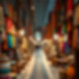 Vibrant traditional souk filled with colorful textiles and local crafts