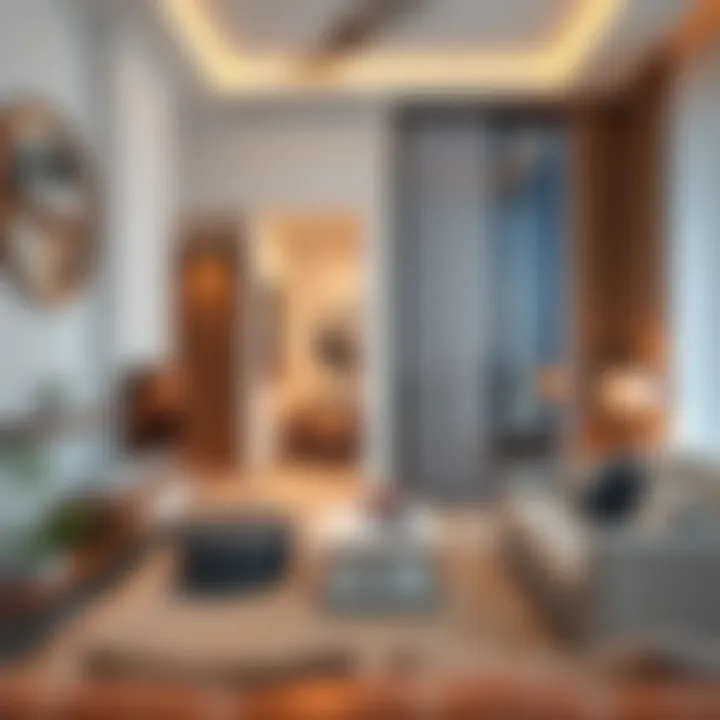 Modern studio apartment interior showcasing stylish design