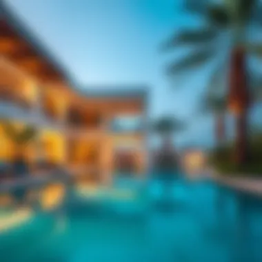 Luxurious poolside area of a second home in Dubai