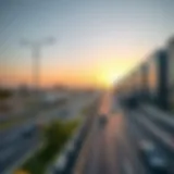 Scenic View of Dubai-Al Ain Road A scenic view of the Dubai-Al Ain Road showcasing its modern infrastructure