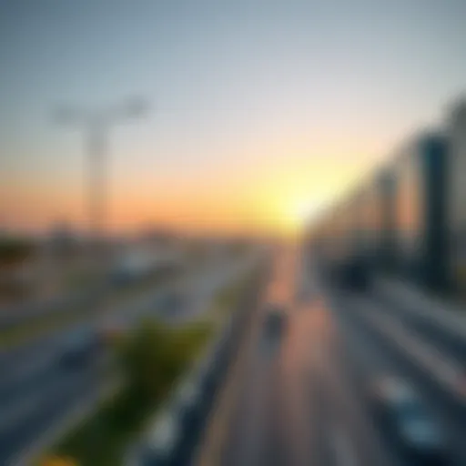 Scenic View of Dubai-Al Ain Road A scenic view of the Dubai-Al Ain Road showcasing its modern infrastructure