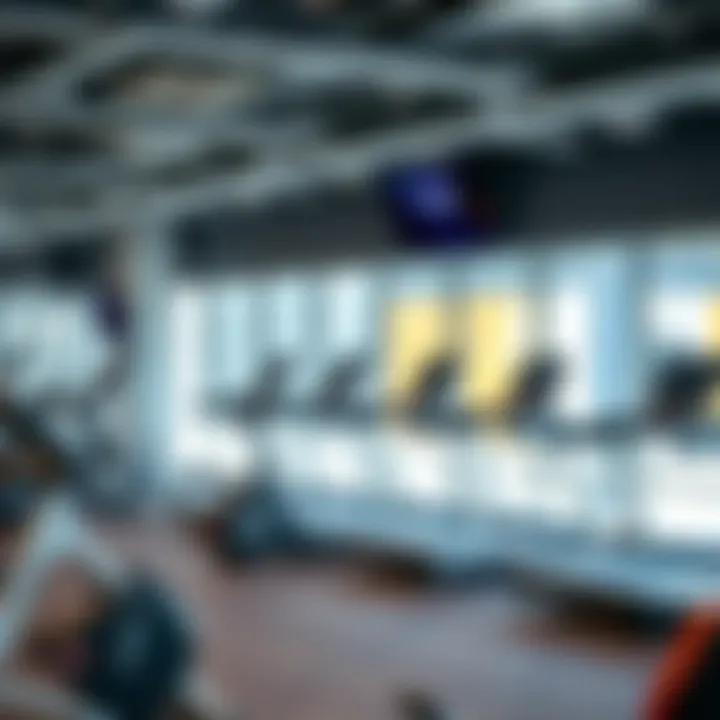 Vibrant interior of the Dubai Hills Mall Gym showcasing advanced fitness equipment