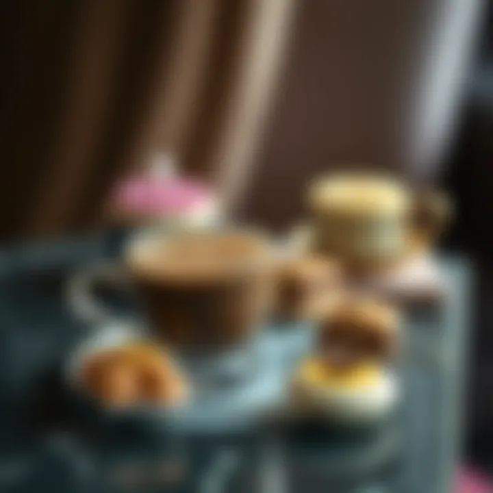 Arabic Coffee and Sweets Pairing An elegant cup of Arabic coffee paired with a selection of sweet delicacies.