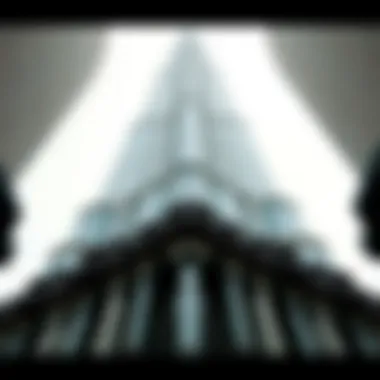 Intricate Architectural Features of Burj Khalifa Close-up of Burj Khalifa's architectural details