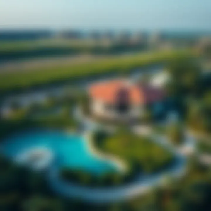 Lush Landscapes of Discovery Gardens Aerial view showcasing the lush landscapes of Discovery Gardens