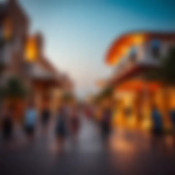 Vibrant Activity in the Pavilion Area The Pavilion area bustling with vibrant activity and modern architecture