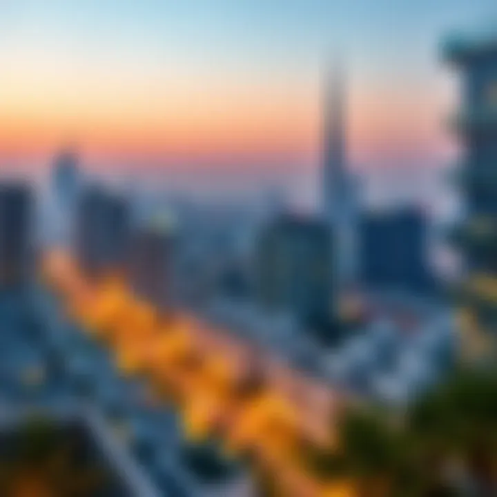 Dubai Skyline with 2BHK Properties Stunning skyline view of Dubai highlighting 2BHK properties