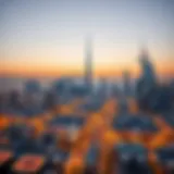 Overview of Dubai skyline showcasing real estate developments