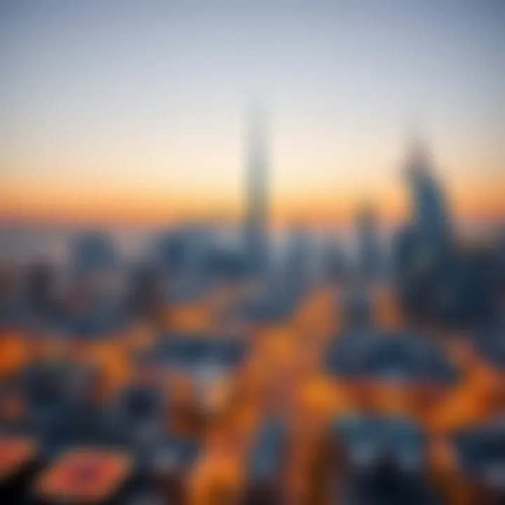 Overview of Dubai skyline showcasing real estate developments