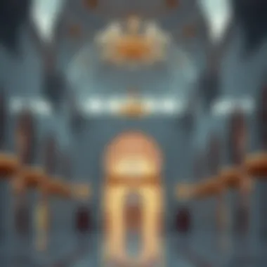 Interior of Sheikh Zayed Mosque highlighting the stunning chandeliers and vast prayer hall