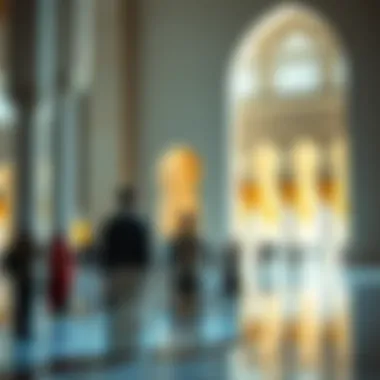 Visitors admiring the beauty of the mosque during a guided tour