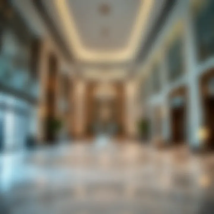 Luxurious lobby interior of Tiara East Tower highlighting elegant design