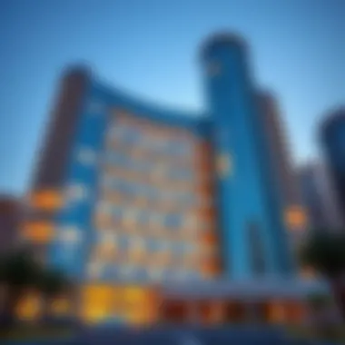 Stunning Architectural Facade of Ubora Tower Exterior view of Ubora Tower highlighting architectural design