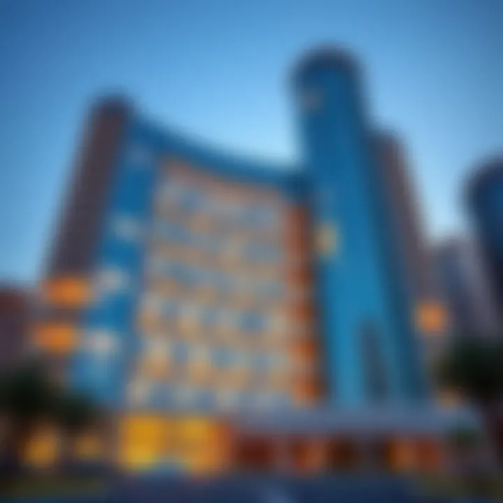 Stunning Architectural Facade of Ubora Tower Exterior view of Ubora Tower highlighting architectural design