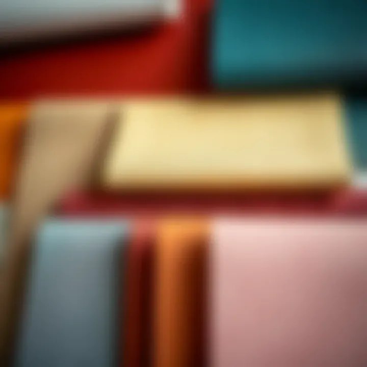Textured wallpaper samples in various colors