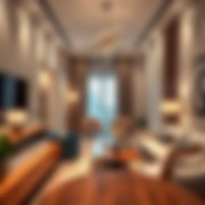 An interior view of a stylish apartment in Wasl Nook with elegant furnishings